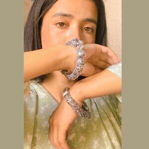 Vintage Silver Gypsy Bangle Bracele
